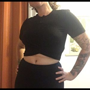 Shirt with cross cross front